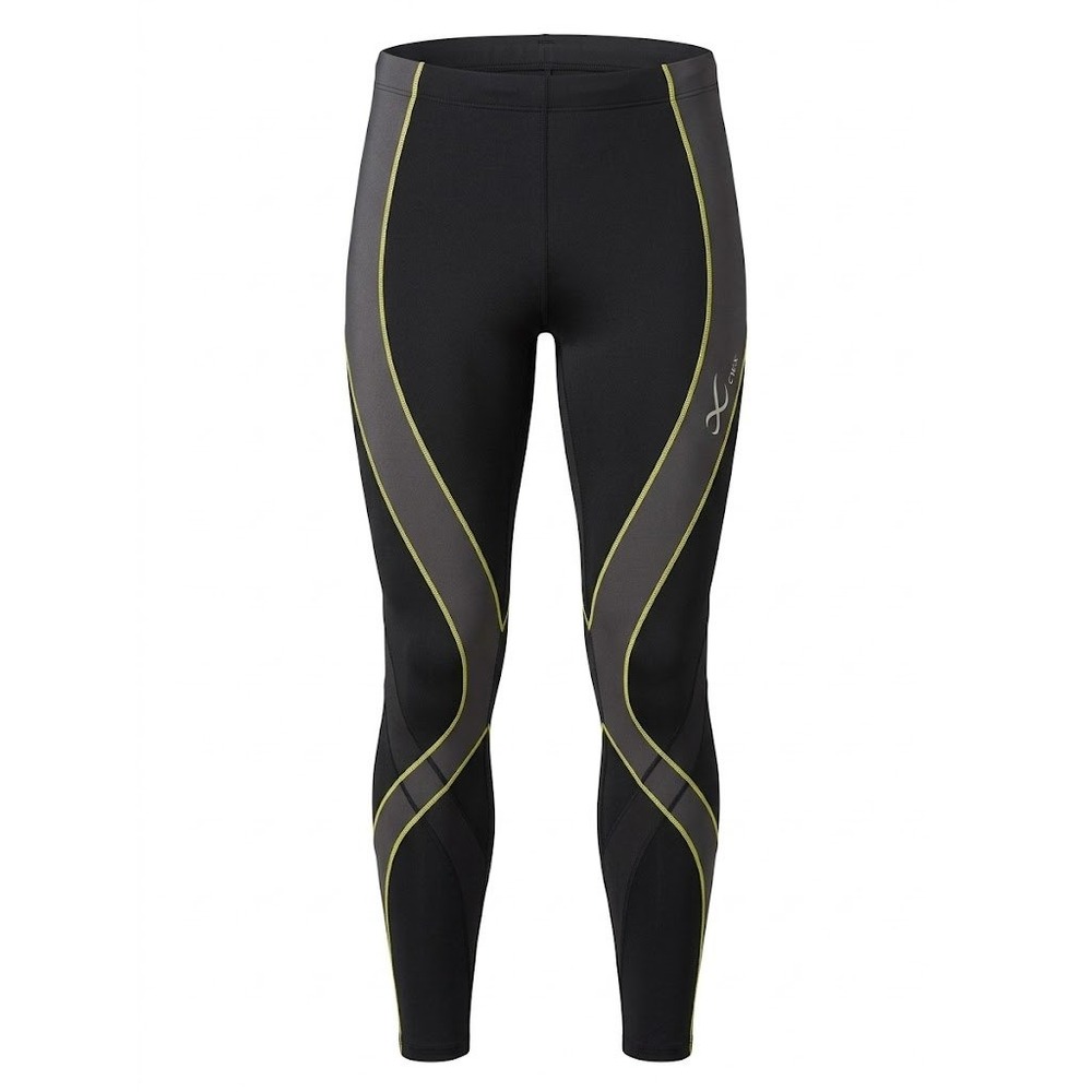 CW-X Stabilyx Compression Tights Black Grey Yellow Mens Large - CJ